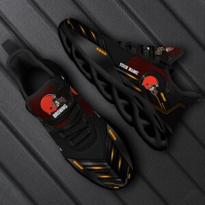 Cleveland Browns Personalized NFL Sport Black Max Soul Shoes