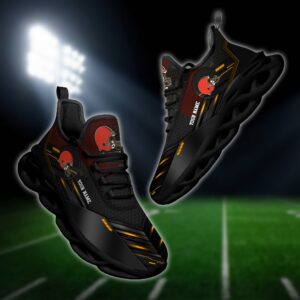 Cleveland Browns Personalized NFL Sport Black Max Soul Shoes