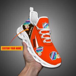 Cleveland Browns Personalized Pride Month Luxury NFL Max Soul Shoes Ver 2