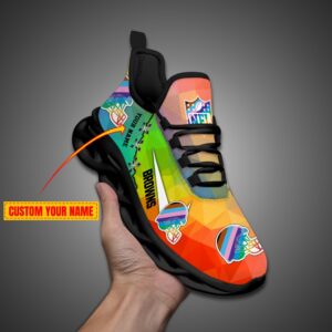 Cleveland Browns Personalized Pride Month Luxury NFL Max Soul Shoes v1