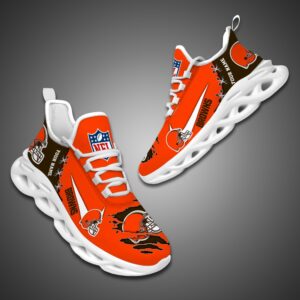 Cleveland Browns Personalized Ripped Design NFL Max Soul Shoes