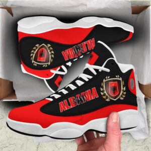 Coat Of Arms Of Albania Black Red Air Jordan 13 Shoes