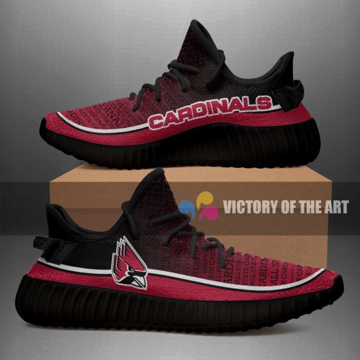 Colorful Line Words Ball State Cardinals Yeezy Shoes