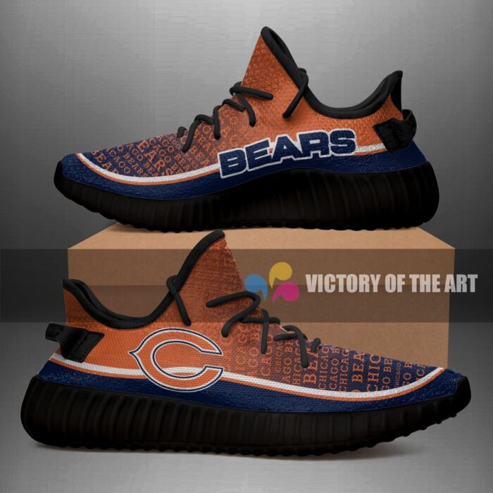 Colorful Line Words Chicago Bears Yeezy Shoes