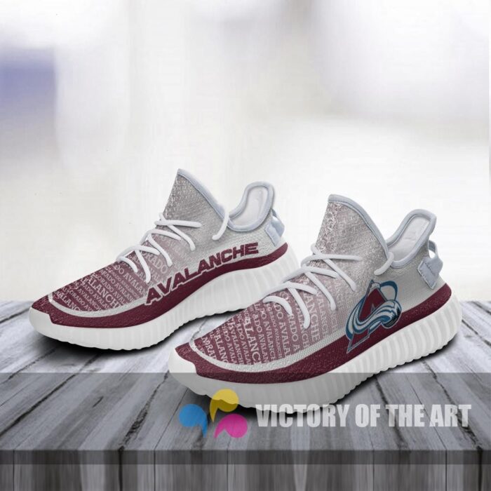 Colorful Line Words Colorado Avalanche Yeezy Shoes