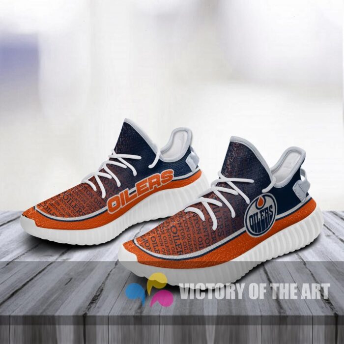 Colorful Line Words Edmonton Oilers Yeezy Shoes