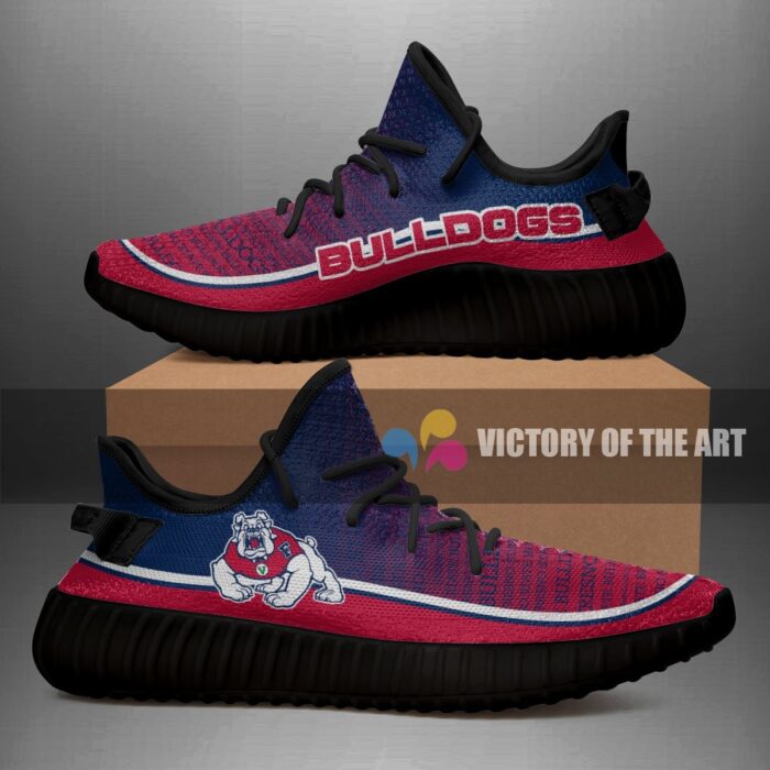 Colorful Line Words Fresno State Bulldogs Yeezy Shoes