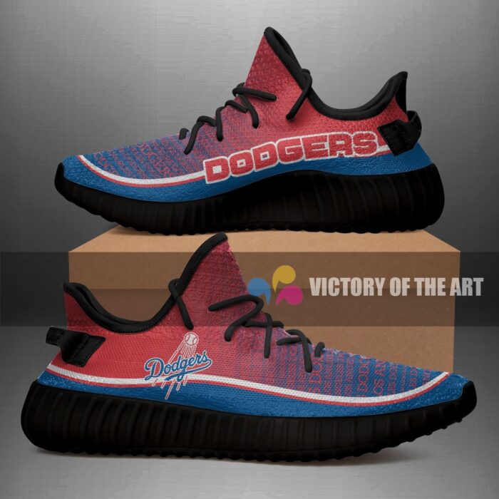 Colorful Line Words Los Angeles Dodgers Yeezy Shoes