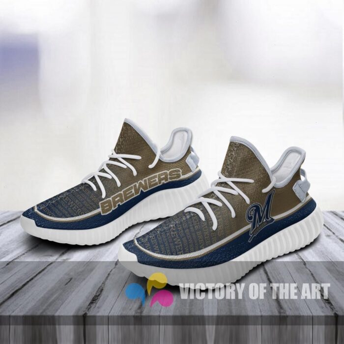 Colorful Line Words Milwaukee Brewers Yeezy Shoes