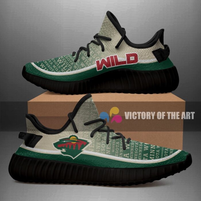 Colorful Line Words Minnesota Wild Yeezy Shoes