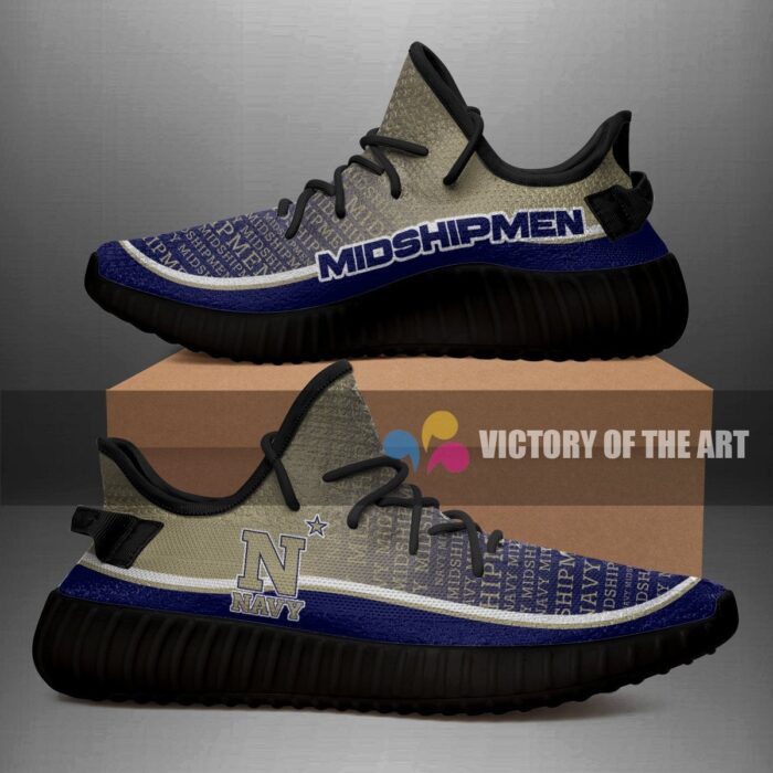 Colorful Line Words Navy Midshipmen Yeezy Shoes