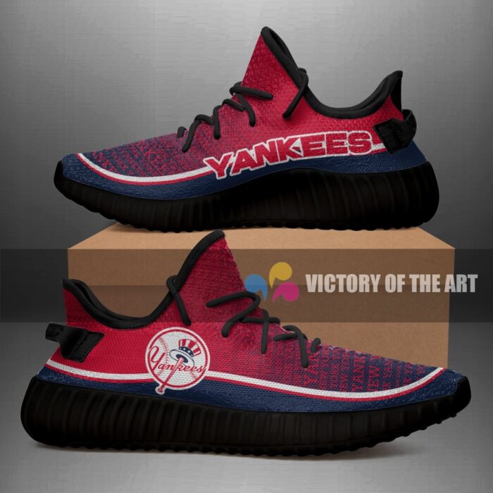 Colorful Line Words New York Yankees Yeezy Shoes