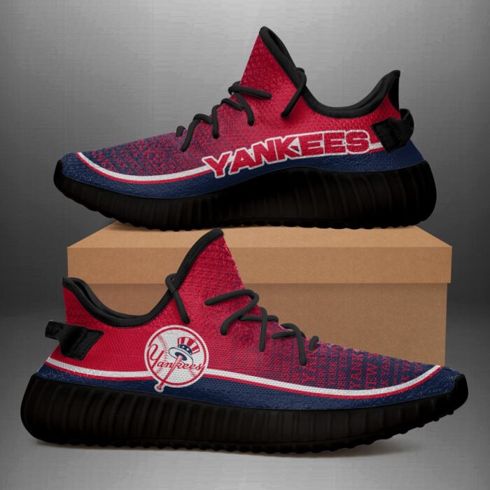 Colorful Line Words New York Yankees Yeezy Shoes