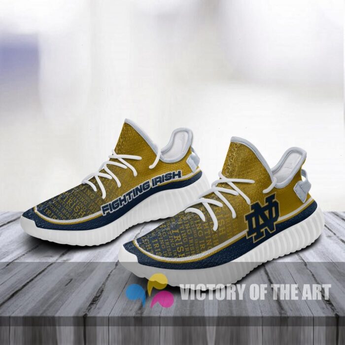 Colorful Line Words Notre Dame Fighting Irish Yeezy Shoes