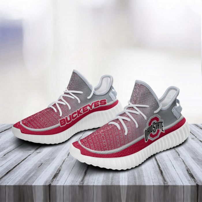 Colorful Line Words Ohio State Buckeyes Yeezy Shoes