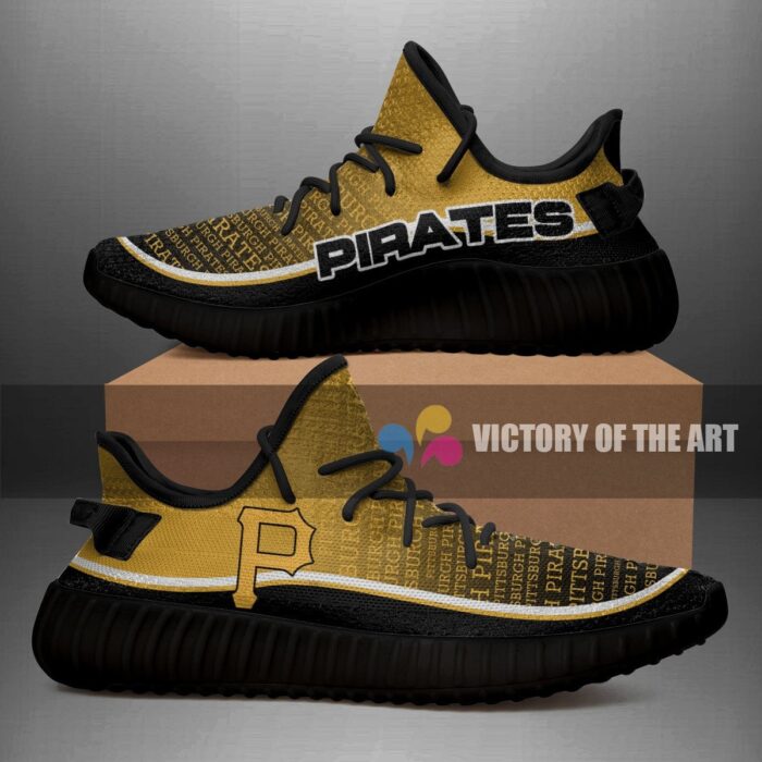 Colorful Line Words Pittsburgh Pirates Yeezy Shoes