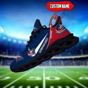 Columbus Blue Jackets Custom Name NHL New Max Soul Shoes