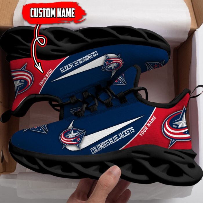 Columbus Blue Jackets Custom Name NHL New Max Soul Shoes