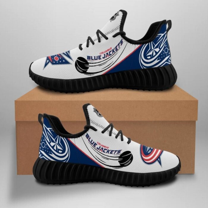 Columbus Blue Jackets New Hockey Custom Shoes Sport Sneakers Columbus Blue Jackets Yeezy Boost