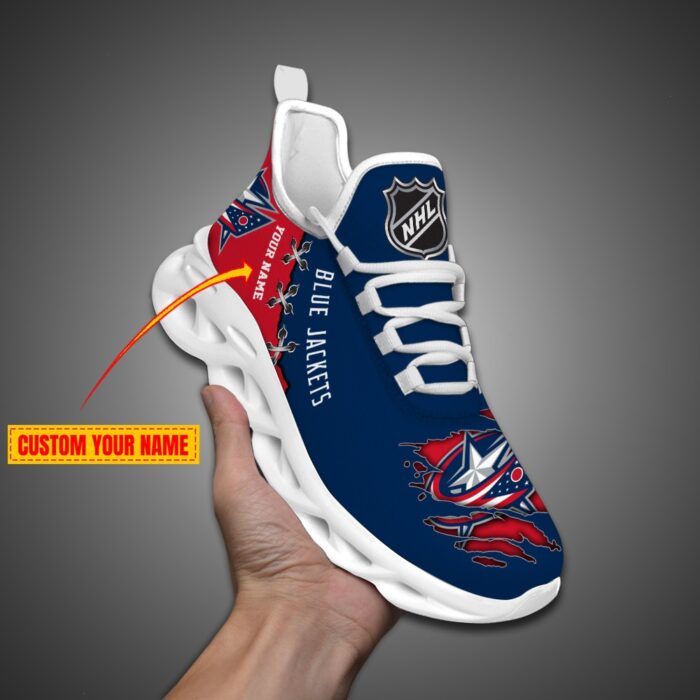 Columbus Blue Jackets Personalized NHL Max Soul Shoes