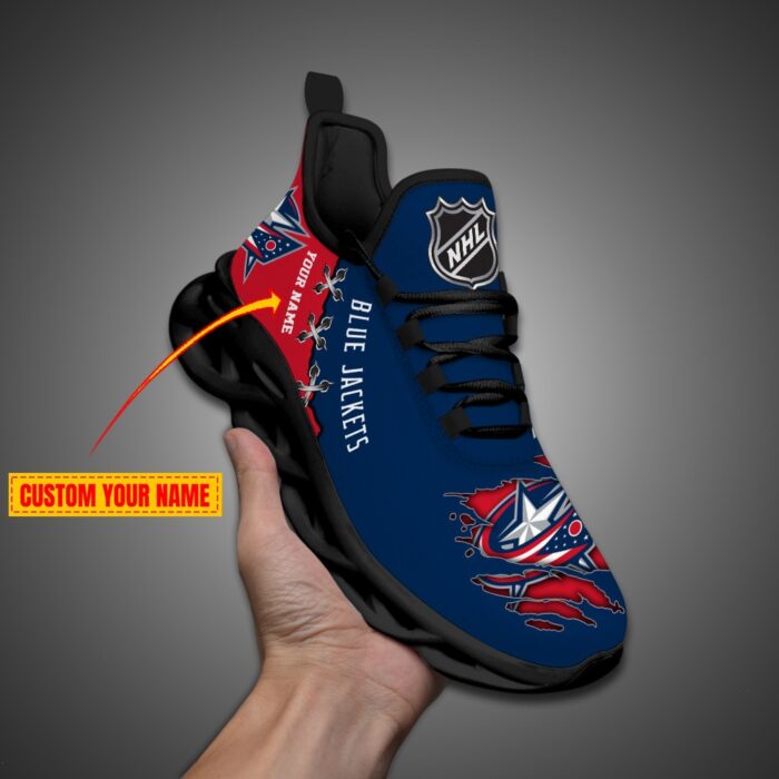 Columbus Blue Jackets Personalized NHL Max Soul Shoes