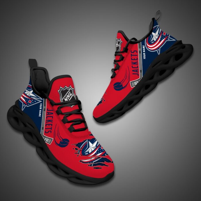 Columbus Blue Jackets Personalized NHL Max Soul Shoes Ver 2