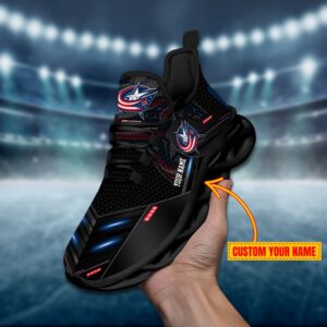 Columbus Blue Jackets Personalized NHL Sport Black Max Soul Shoes