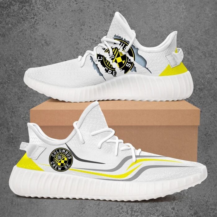 Columbus Crew Sc Mls Sport Teams Yeezy Sneakers Shoes White