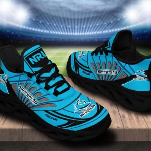 Cronulla Sutherland Sharks Custom Name NRL Max Soul Shoes