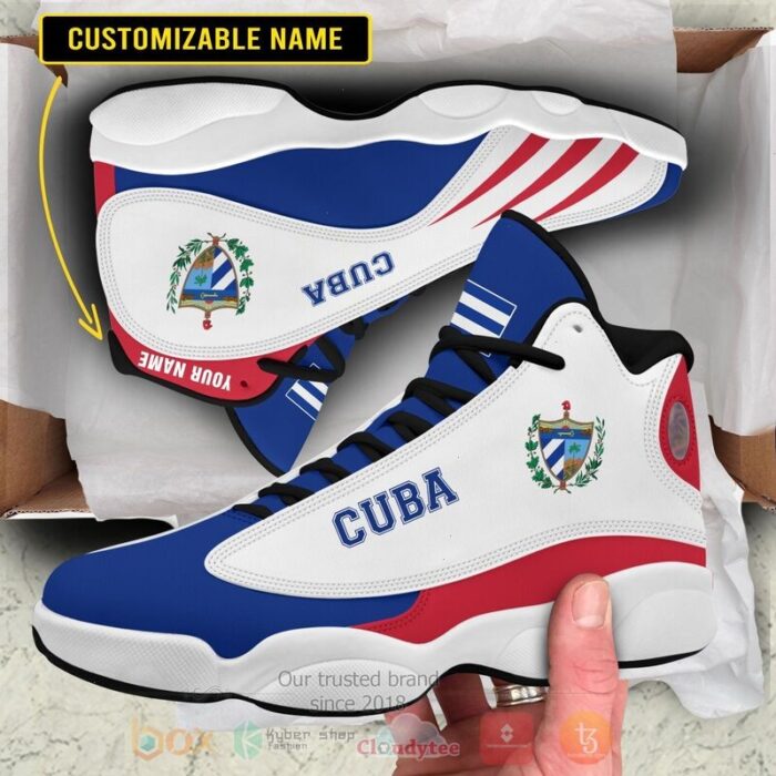 Cuba Personalized Blue White Air Jordan 13 Shoes