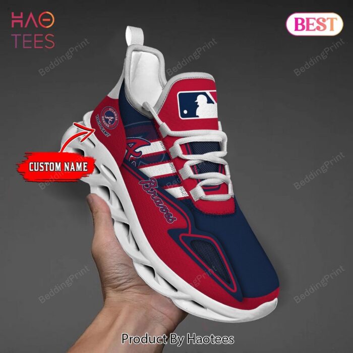 Custom Name Atlanta Braves MLB Max Soul Shoes