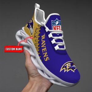 Custom Name Baltimore Ravens Max Soul Shoes