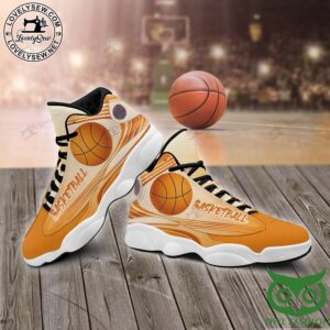 Custom Name Basketball Player Orange and White Air Jordan 13