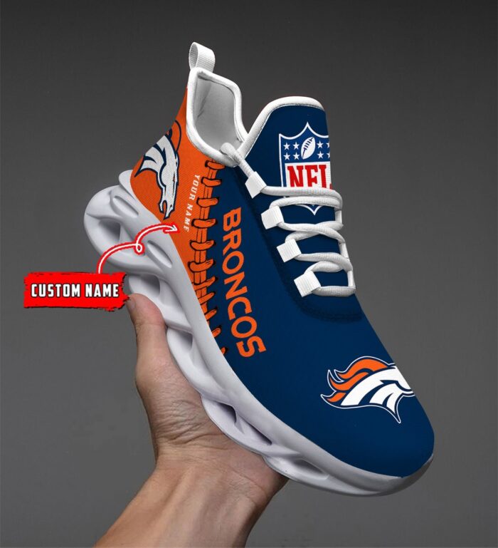 Custom Name Denver Broncos Max Soul Shoes