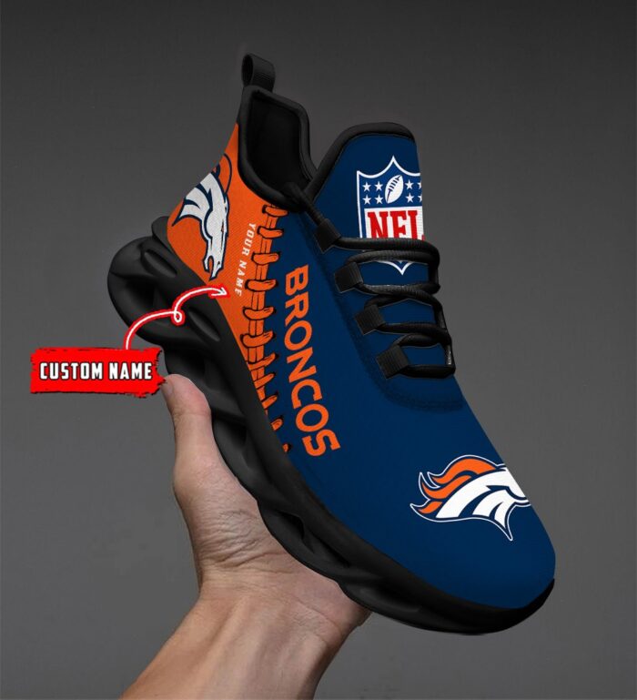 Custom Name Denver Broncos Max Soul Shoes