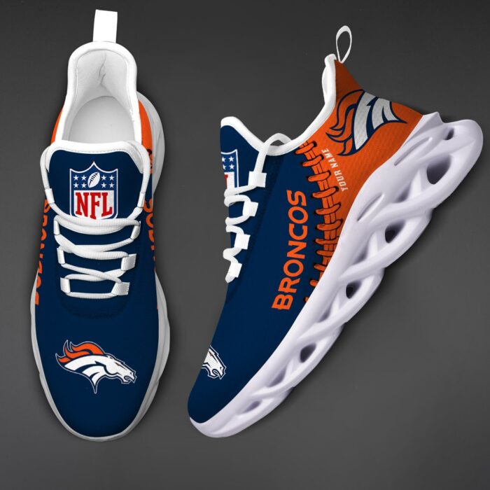 Custom Name Denver Broncos Max Soul Shoes