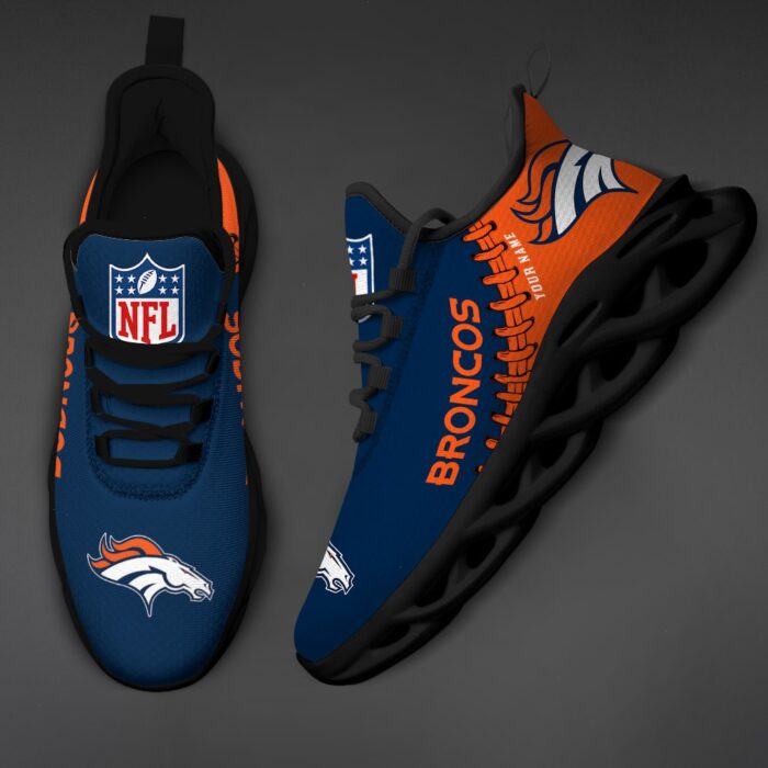 Custom Name Denver Broncos Max Soul Shoes