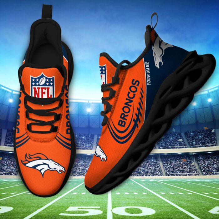 Custom Name Denver Broncos Personalized Max Soul Shoes for Fan