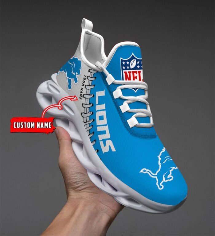 Custom Name Detroit Lions Max Soul Shoes for Fan