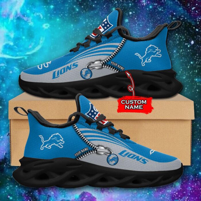 Custom Name Detroit Lions Personalized Max Soul Shoes 75