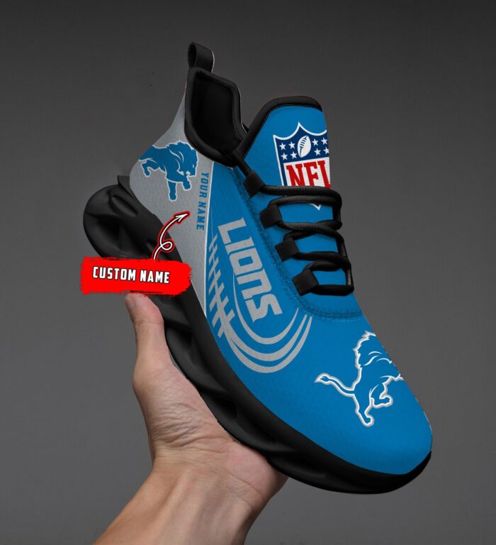 Custom Name Detroit Lions Personalized Max Soul Shoes for Fan