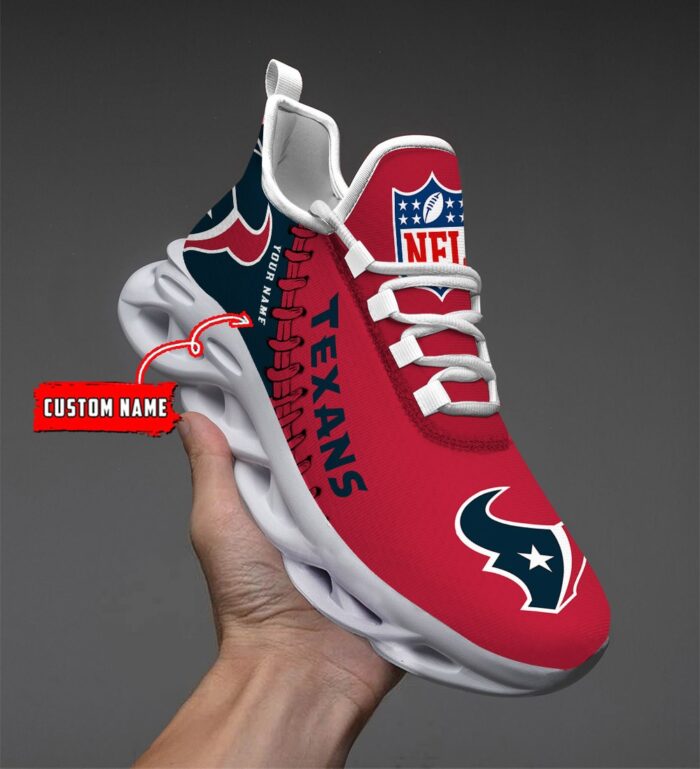 Custom Name Houston Texans Max Soul Shoes