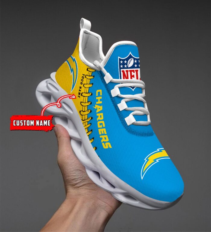 Custom Name Los Angeles Chargers Max Soul Shoes