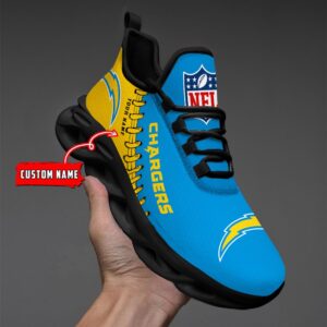 Custom Name Los Angeles Chargers Max Soul Shoes