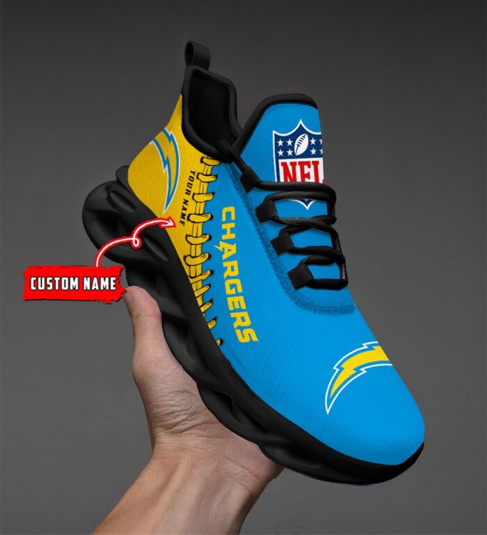 Custom Name Los Angeles Chargers Max Soul Shoes