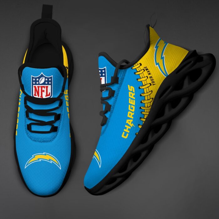 Custom Name Los Angeles Chargers Max Soul Shoes