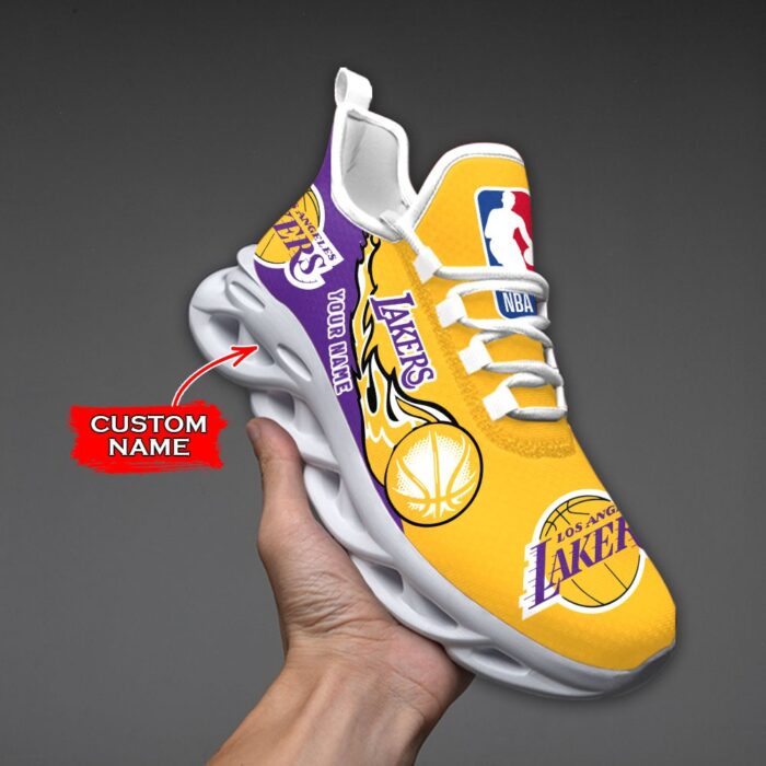 Custom Name Los Angeles Lakers Personalized Max Soul Shoes 100 M12