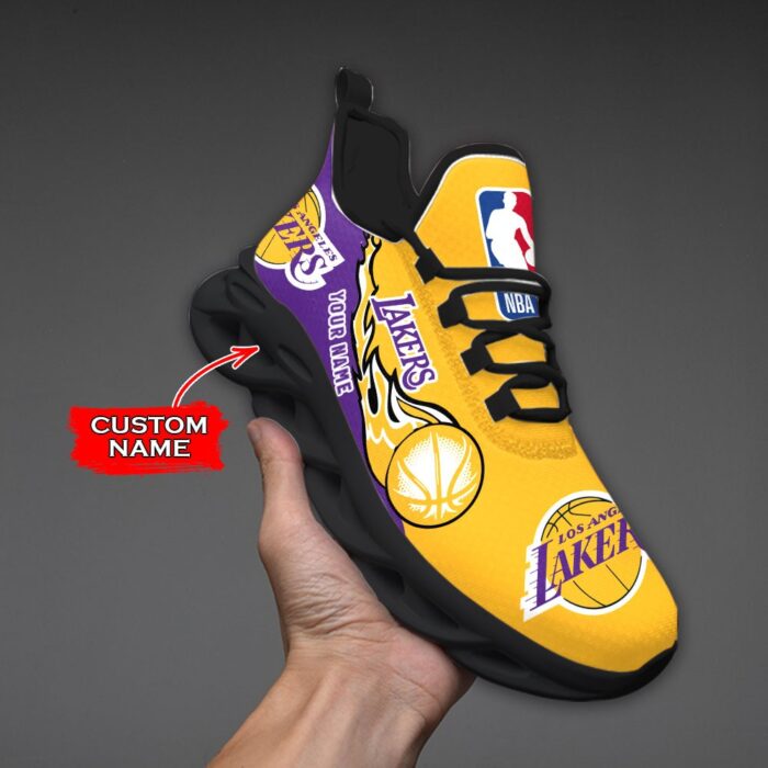 Custom Name Los Angeles Lakers Personalized Max Soul Shoes 100 M12