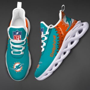 Custom Name Miami Dolphins Max Soul Shoes