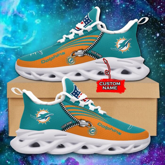 Custom Name Miami Dolphins Personalized Max Soul Shoes 75